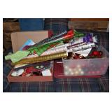Collection of Christmas decorations and gift suppl