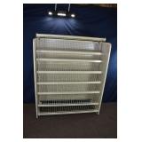 Metal, wire and peg board display rack, 49x19x60"h
