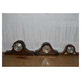 3 tambour mantel clocks; as is
