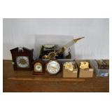 collection of clock parts, works, etc.; as is