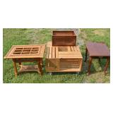 Lot: crate coffee table on wheels 27x27x18"h, ratt