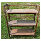 Folding wood 3 tier bookshelf 28x11x365"h and lami