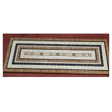 MCM mosaic tile and wood frame coffee table