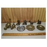 9 vintage metal souvenirs; as is