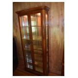 Oak finish and glass 2 door illuminated display ca