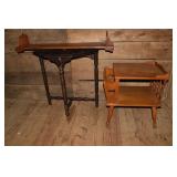 Lot: hall table 28x12x30"h, maple side table, book