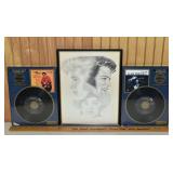 3 framed Elvis Presley items: Three Faces of Elvis