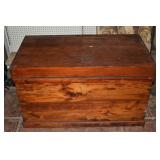 Large solid cedar trunk, 43x23x25"h; as is