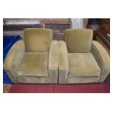 2 allover upholstered club chairs, 22x25x36"h