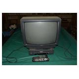 Samsung TV and Magnavox VHS player; as is