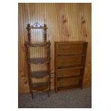 Spool turned cherry etagere 54"h and oak media she