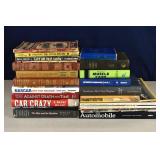 23 vintage books on cars, racing, etc.; as is