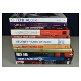 11 hard cover books on automobiles, racing, etc.;
