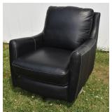 La-Z-Boy leather swivel club chair; as is