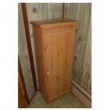 Pine single door storage cabinet, 20x13x49"h; as i