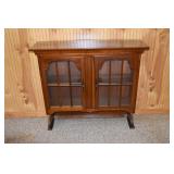 Solid cherry 2 door cabinet, 46x14x41"h; as is