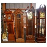 4 grandfather clock cases and assorted parts; as i