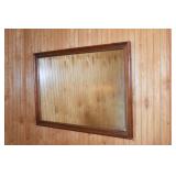 2 wood framed wall mirrors: 32x11"h and 41x4x22"h