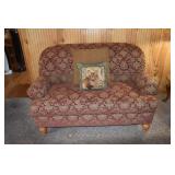 Single cushion upholstered love seat, 61x39x37"h;