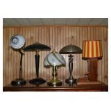 5 assorted table lamps; as is