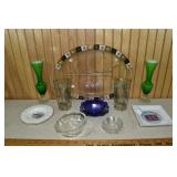 Lot: 2 vintage glass Army hat candy dishes, MCM gl