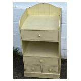 4 drawer painted wood side table, 18x16x34"h; as i