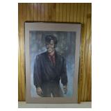 Framed Elvis Presley print bearing artist name, 36
