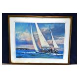 Off Newport Beach, framed print after Robert Schaa