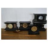 3 mantel clocks and 2 cases; as is