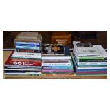 Collection of assorted reference books: music, tra