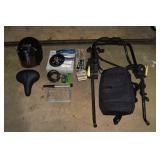 Lot: Shimano crank, Kryptonite bike lock, bike rac