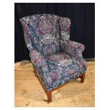 Wesley Hall upholstered wing chair, 33x35x42"h; as
