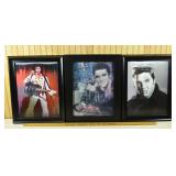 3 framed lithophane prints of Elvis Presley each r