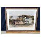 Framed print Great Egret, pencil signed and number