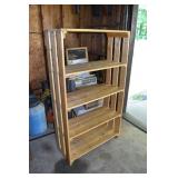 Wooden shelf, 36x14x60"h; as is