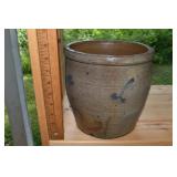 Cobalt decorated stoneware crock; as is
