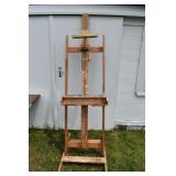 Wooden folding professional artist easel with ligh