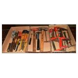 Tool lot: hammers, chisels, clamps, etc.; as is