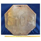 Stamped metal 30" stop sign, possibly railroad cro
