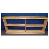 Pine open adjustable book shelf, 72x11x30"h; as is
