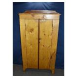 Primitive pine 2 door jelly cupboard, 34x13x62"h;