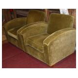 2 allover upholstered club chairs, 32x35x36"h; as