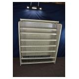 Metal, wire and peg board display rack, 49x19x60"h