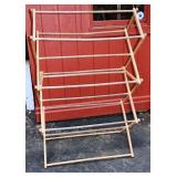 folding wood drying rack, 40x20x60"h; as is