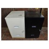 Two metal 2 drawer file cabinets with keys, 14x18s