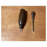 2 ANTIQUE WOOD HANDLE TOOLS