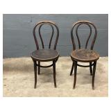2 WOOD ICE CREAM CHAIRS