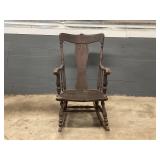 ANTIQUE OAK ROCKING CHAIR - NICE SHAPE