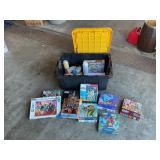 TOTE FULL OF PUZZLES AND MORE