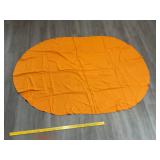 VINTAGE TABLECLOTH - OVAL , ORANGE